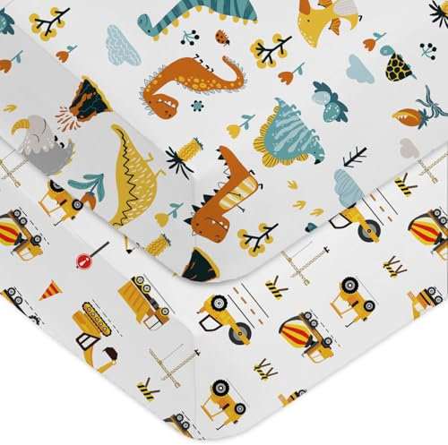 DJDEA Spannbettlaken 70x140cm, 2er Set für Babybett & Kinderbett, Weiche Mikrofaser, Waschbar, Mikrofaser- Atmungsaktiv, Voll Elastischer Rock, Atmungsaktiv, Pflegeleicht