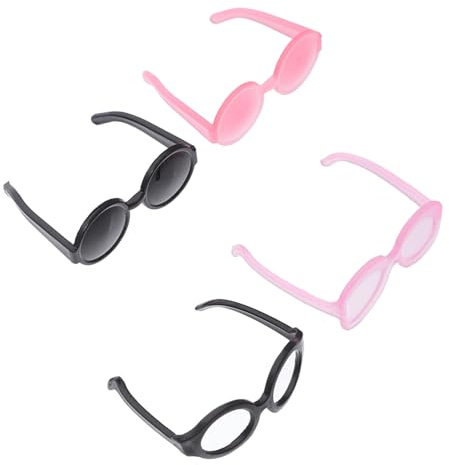 40pcs Doll Mini Glasses Accessories Girl Clothes Dolly Ram Horns Hair Houseplant Glitter Wand Doll Glasses Black Plush Snacks Platter Birthday Fairy Wands Plastic