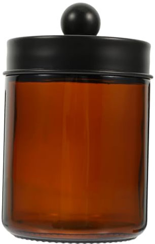 PRETYZOOM Tarro De Vidrio con Tapa Negra Bote para Almacenamiento Múltiple Frasco Transparente para Cocina y Velas Contenedor Práctico para Té y Crema Organizador DIY