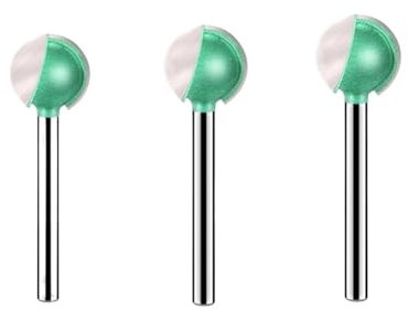 Lot de 3 fraises à bois à tête sphérique de 3 mm, fraises à découper rondes, fraises à rayon CNC, noyau en carbure de tungstène