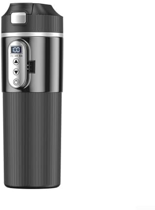 Bollitore elettrico da viaggio, 12 V, 24 V, 500 ml, con controllo della temperatura e sicurezza antincendio a secco, per auto e camion, riscaldamento per bevande calde (nero)