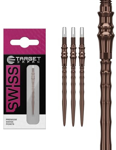 Target Japan Premium Swiss Points Set med 3 bitar – 30 MM/35 MM/40 mm – svart/kisel/blå/silver | dartbits, reservdelar, professionella darttillbehör