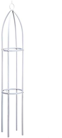 Genérico Obelisco de jardín de Metal Grande,1,5 m, Resistente,Tubular,for Plantas trepadoras,Estructura de Soporte,obeliscos for Plantas trepadoras, decoración de jardín,Soporte de Acero.(White)