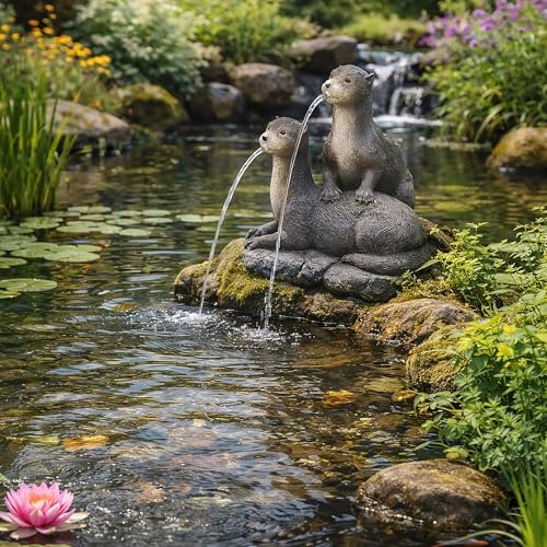 Wacredo Premium Outdoor Wasserspiel Komplettset inkl. Pumpe und Schlauchkit Gebrüder Otter 26x23x30,5cm Outdoorbrunnen für Gartenteich Wasserbecken naturah Wasserspeier (Gebrüder Otter)