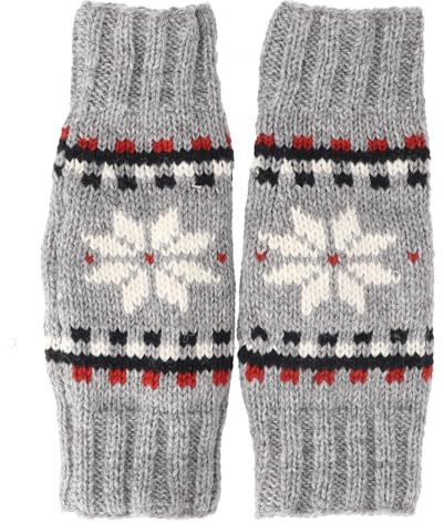 Guru-Shop, Puños de Lana de Nepal, Pierna Manguitos 12, Rojo, Tamaño:One Size, Calcetines Calentadores de la Pierna