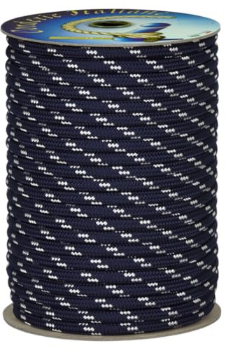 006014492 Treccia corit blu, 12 mm - 20 mt, Corda intrecciata multiuso resistente ai raggi U.V. e all'abrasione, per attività all'aperto, giardino, mare, guinzagli e fai da te, rottura 1540 kg