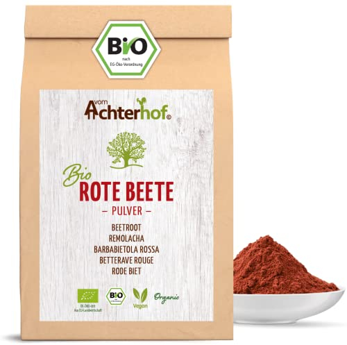 Rote Beete Pulver Bio 500g | erdig, herzhaft und süß | roh und gekocht verwendbar | ideal zum Färben von Lebensmitteln | vom Achterhof