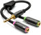 deleyCON Kopfhörer Headset Splitter - Audio Klinken Y Adapter Kabel Stereo - 1x 3,5mm Klinke Stecker auf 2x 3,5mm Klinke Buchse - Kopfhörer und Mikrofon auf 1x Klinke Anschluss
