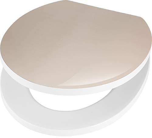 baliv WC-Sitz Pintos | Toilettendeckel - robust und belastbar bis 150 kg, aus Duroplast, mit Absenkautomatik und Quick Release, bronze
