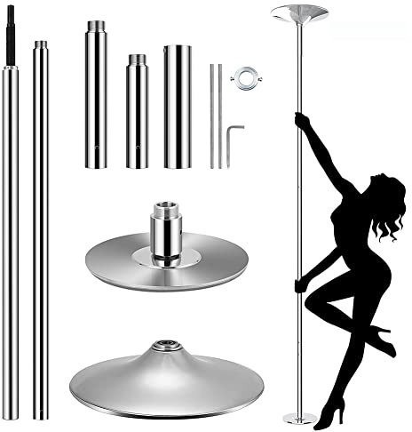 Roluck - Palo da pole dance, da ballo, diametro 45 mm, lunghezza regolabile, set di danza professionale, portatile, rimovibile, con funzione statica e a rotazione