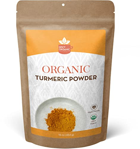 Spicy Organic Turmeric Powder 1 lb Bulk, USDA Organic Ground Turmeric Root