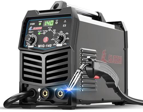 GZ GUOZHI 140A MIG Welder, 3 in 1 Welder FLUX MIG/ARC/Lift TIG Multi-Process Mig Welder, 110V Welding Machine, Welder Machine 110v Flux Core Welder with Welding Gun