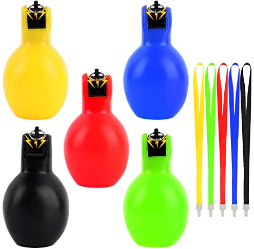 FENGQ Handpfeife, 5 Stück Hand Squeeze Whistles, Hygienische Handpfeife, Handpfeife Sportunterricht, mit Umhängeband, Pfeife Sport, für Schiedsrichter, Sportlehrer, Hundetrainer, Trainer Fußball