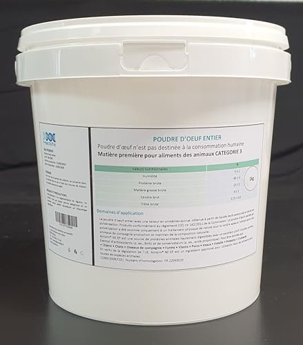 1 KG de Poudre d’œuf Entier pour Alimentation Animale- Teneur en protéines accrue 65%