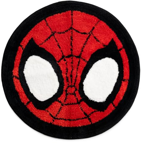 Jay Franco Marvel Spidey and His Amazing Friends Kids Bath Rug - Soft, Non-Slip, Machine Washable, Red Bathroom Mat 26 x 26