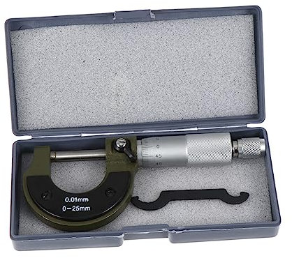 Cabilock 1 Pieza Micrómetro Exterior de Herramienta de Medición Precisa con Acabado Satinado y Función de Parada por Fricción Mediciones de Grosor