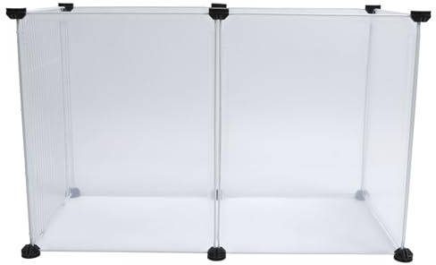 Clôture pour Animaux Portable, Enclos Réglable en Plastique Translucide, 12 Pièces, Petit et Moyen Animal - Montage Facile, Léger et Résistant, Idéal Intérieur et Extérieur (6 pièces S)