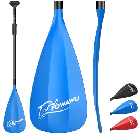 FOWAWU 3-Parte Remo Paddle Surf Aluminio Pala Sup Paddle Telescopic 160cm–210cm para Tabla de Surf Canoa Sup, Ligero y Resistente 1.77 lbs(804g)