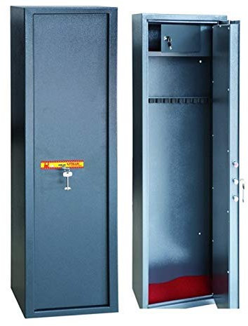 FUCILIERA ARMADIO CASSAFORTE PORTAFUCILI 7 POSTI CON TESORETTO