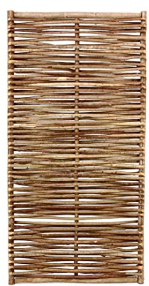 bambus-discount.com Haselnusszaun Sichtschutz 180x120cm aus naturbelassenen und rustikalen Haselnusszweigen geflochten