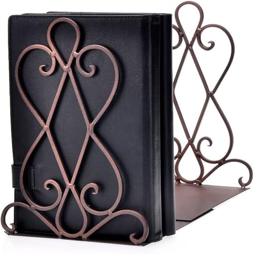 Artkingdome Book Ends Luxury Bookends, Retro Organizer Stand, Desk Holder Racks, School Heavy Liberary Bookshelf Decorative Bookend 1pair w/Padding Gift