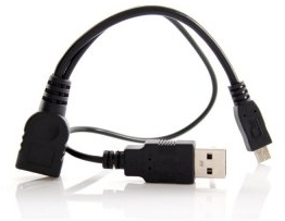 Cablecc - Cavo micro USB 2.0 per memoria flash OTG con alimentazione USB per Galaxy S3 i9300 S4 i9500 Note2 N7100 Note3 N9000 e S5 i9600, nero