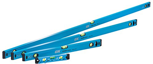 OX Spirit Level - Premium Trade Spirit Level - Industrial Grade Measurement Accuracy with 3 High-precision Vial (Accuracy 0.5 mm/m) - Blue - 600/1200/1800/230 mm