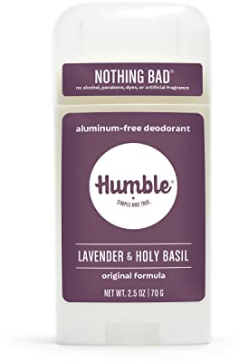 Humble tutto deodorante naturale, alluminio e parabeni, Cruelty Free uomini e donne deodorante Essenziale di lavanda e Santo Basilio 1-Pack