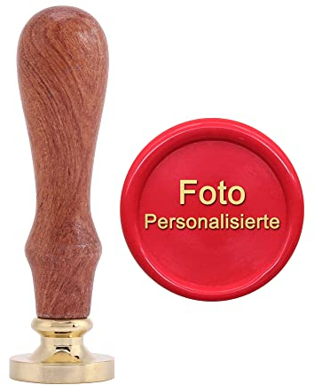 Mogokoyo Siegelstempel Personalisiert Siegel Wachs Stempel mit eigenem Logo Wachs Siegelstempel für Hochzeit (Schwarz-Weiß Bild Kundenspezifische)