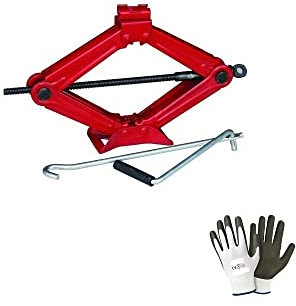 Wagenheber bis 2.000 kg = 20 Tonnen, Scherenwagenheber für Autoreifen, mit drehbarem Griff bis zu 2 Tonnen, mit Stahlbasis