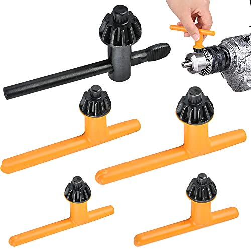Worldity 5 Sizes Drill Chuck Key Wrench, High Hardness Carbon Steel Replacement Drill Press Chuck Key for Drill Clamping Tool (Chuck Diameter: 1/4 / 3/8 / 1/2 / 5/8 3/4)