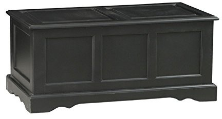 Carolina Chair & Table Camden Hardwood Blanket Chest with Safety Hinge Lid – Antique Black Finish, Solid Wood Frame, 39 Wide Storage Trunk for Bedroom, Living Room, or Entryway