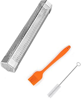 Naisfei 12 Pulgadas Acero Inoxidable Ahumador, Caja de Ahumador de Barbacoa, Generador de Humo Frío Accesorios para Barbacoa de Gas y Carbón de Leña para Exterior Jardín Hogar