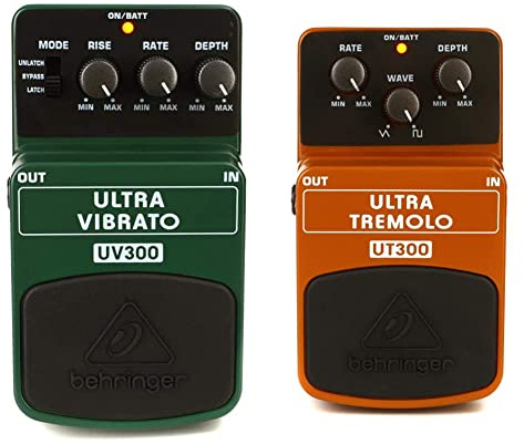 Behringer UV-300 Ultra Vibrato & ULTRA TREMOLO UT300 Classic Tremolo Effects Pedal, Orange
