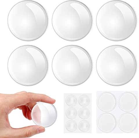 Hejo 16 Stück Türstopper Wand Transparent, 6x4cm Gummipuffer mit 10 Stück kleine Türpuffer Transparent, Wandtürstopper Selbstkleben, Gummistopper, Wandschutz für Wand, Türgriff, Möbel