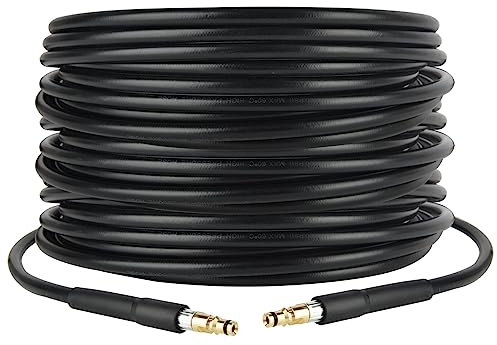 15M Tubo Ricambio Compatible con Idropulitrice Kärcher K-Serie K2 K3 K4 K5 K6 K7,Tubo di Prolunga per Idropulitrici 180Bar, Tubo Flessibile ad alta Pressione con Connecteur Rapide de Type Clic