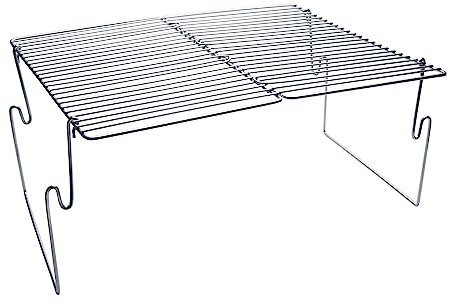 Tentock Griglia pieghevole per falò da campeggio BBQ pieghevole in acciaio inox Grill Gate Heavy Duty Fire Pit in acciaio inossidabile pieghevole griglia a carbone