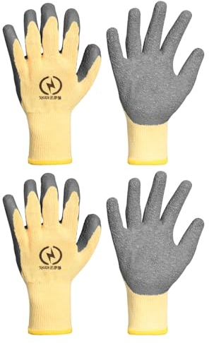 Pumwoy Isolierhandschuhe 400 V Spannungsbeständigkeit, Gummi-Elektrikerhandschuhe Gummi-Handflächenhandschuhe, Arbeitshandschuhe für Instrumente, Haushaltsgeräte, Wartungsprojekte (2)