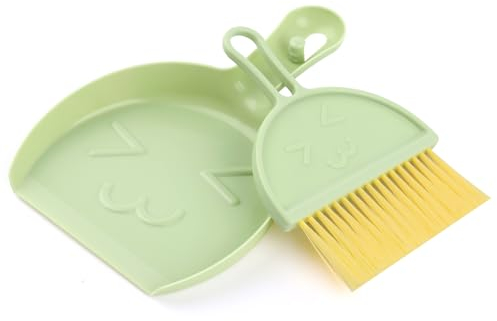 RISVOWO Kehrschaufel Set, Handfeger und Schaufel, Schaufel und Besen Set, Kehrblech und Handfeger Besen mit Kehrschaufel mit Bambusgriff, Kehrgarnitur für Haushalt Büro