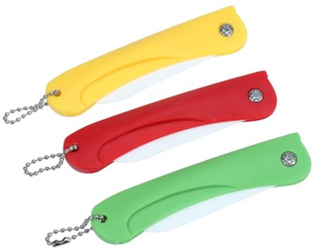 CIYODO 3pièces Couteaux Céramique Pliables Pour Fruits Outils Coupe Légumes Gadget Cuisine Portable Compact Couleur Aléatoire