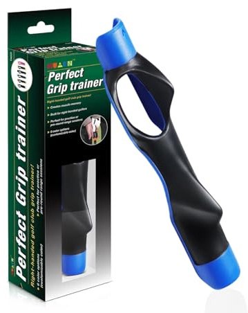 SUBORAWOS Entraîneur de poignée de golf, entraîneur de swing de golf, aide à l'entraînement au golf, correction de la posture, pratique de la main droite et gauche (bleu)