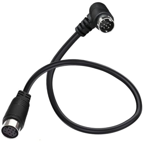 HTGuoji Cavo di prolunga S-Video Mini 9 pin maschio 90 gradi a femmina, cavo video 9P piccolo DIN per console di gioco cavo di collegamento video (50 cm)