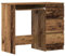 Schreibtisch 90x45x76 cm, Arbeitstisch mit 3 Schubladen, Computertisch aus Holzwerkstoff in Altholz-Optik, kompakter Bürotisch für Homeoffice, Schlafzimmer oder Jugendzimmer