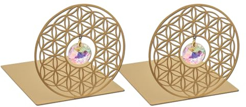 moses. Omm for You bokstöd kristall – dekorativt bokstativ set i metall, med solkristall och livets blomma, yogamatta i en uppsättning av 2