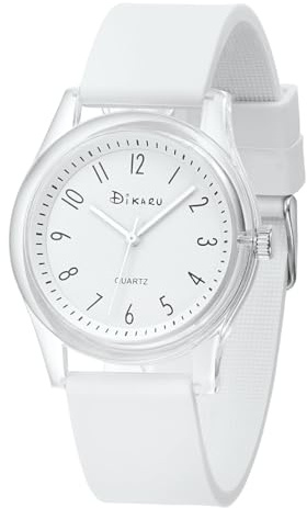 CIVO Damenuhr Silikon Analog Wasserdicht: Weiß Ziffern Groß Armbanduhr Damen - Elegant Geschenkideen für Frauen
