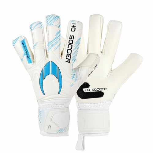 HO Soccer Guerrero One NG Blue Team, Guantes Portero, Unisex niño, Blanco/Azul, 5,5