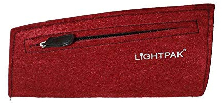 LIGHTPAK 43096 Stifteetui, Federtasche aus Filz, Schlampermappe in Tropfenform, Federmäppchen mit Reißverschluss, Filzetui für Lange Schultage und Arbeitstage geeignet, rot, ca. 20 x 11 x 2,5 cm