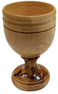 Bethlehem Gifts TM Verre à vin en bois d'olivier 7 cm