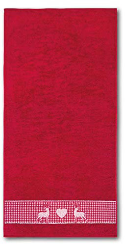 Dyckhoff Frottierserie 'Oktoberfest' Duschtuch 70 x 140 cm Granat - Rot