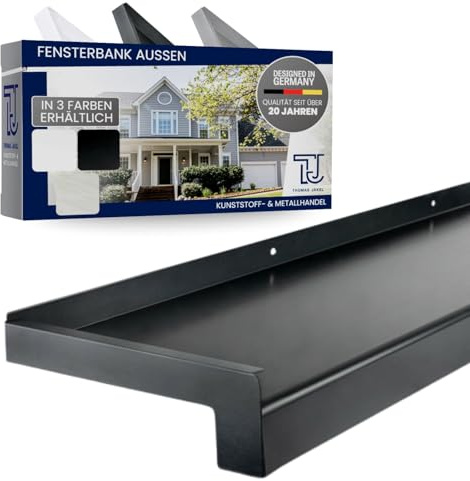 TJ Appui de fenêtre extérieur Aluminium anthracite 225 mm x 800 mm/appui de fenêtre alu ou appui de fenêtre extérieure/tablette de fenêtre extérieure ou rebord fenêtre extérieur